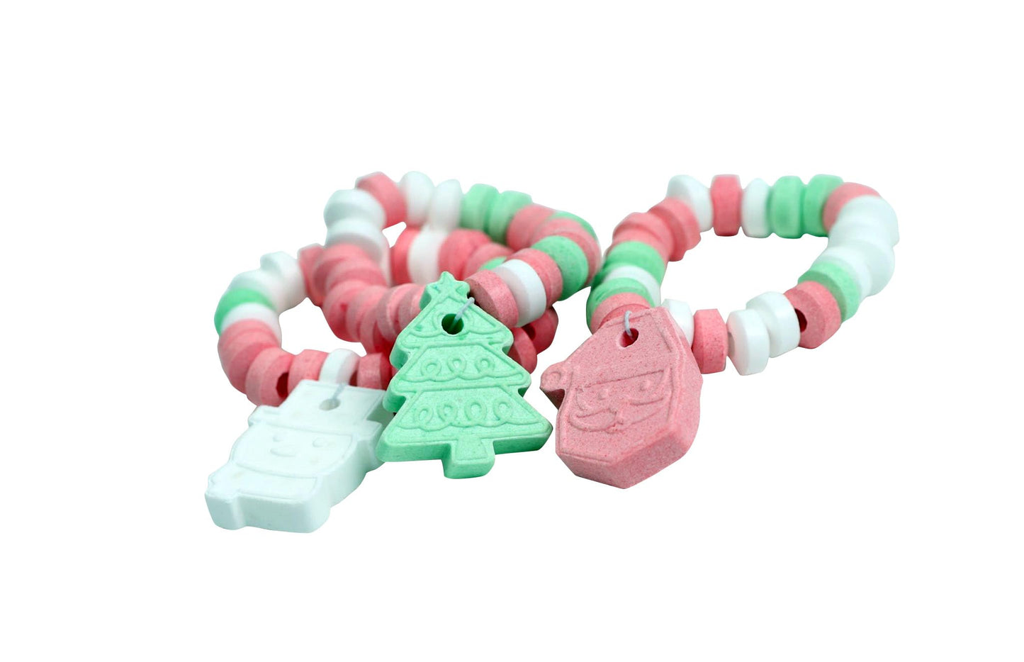 Christmas Candy - 24 Holiday Themed Candy Bracelet Stocking Stuffers Individually Wrapped Bulk - Santa, Christmas Tree, Snowman