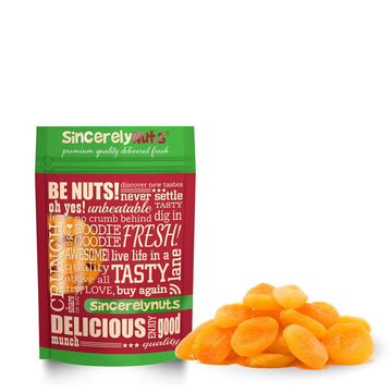 Sincerely Nuts - Dried Turkish Apricots | One Lb. Bag | Healthy Pitted Apricot Fruit | Raw Vegan Snack | Dehydrated | Sweet Gour