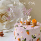 HaakLux Cake Topper Set, Glitter Double Sided Rose Gold Butterfly, 20 Pink Cupcake Toppers, Birthday Party Decor