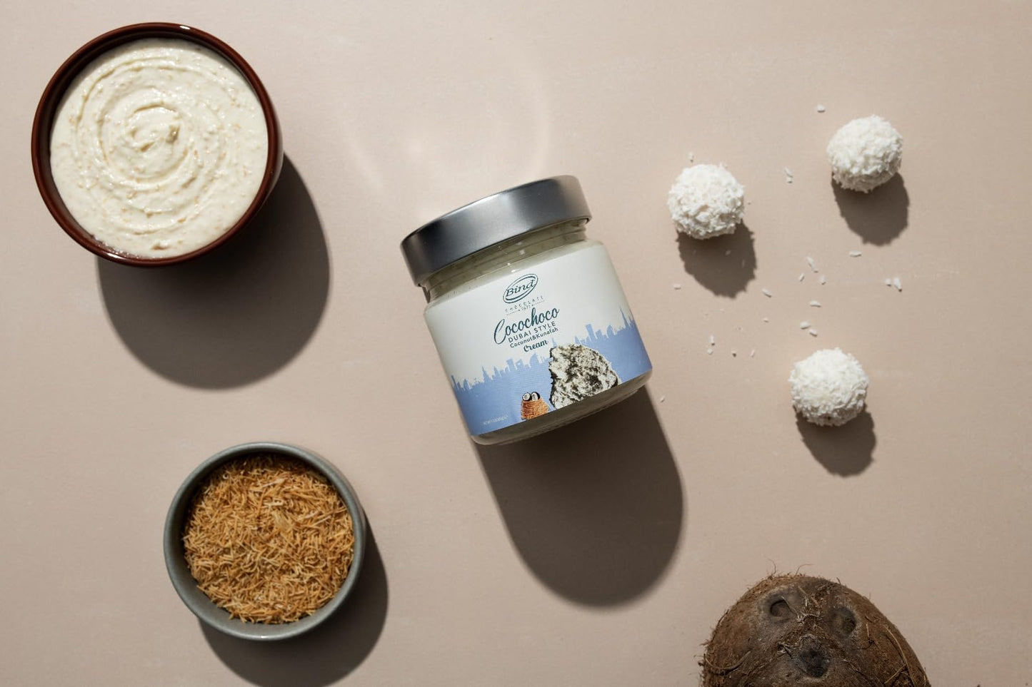 BIND Coconut Cream Paste Filling with Crispy Kadayif, 200g (7.05 oz) Glass Jar