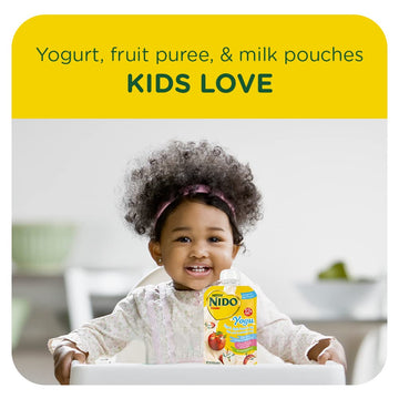Nestle Nido Baby Food Pouches, Toddler, Yogurt, Apple Puree And Milk, 3.5 Oz (12 Pack)