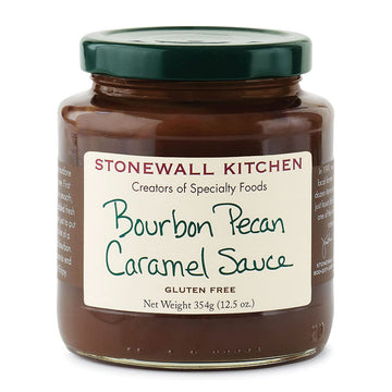 Stonewall Kitchen Bourbon Pecan Caramel Sauce, 12.5 Ounce, Brown, Pack of 1