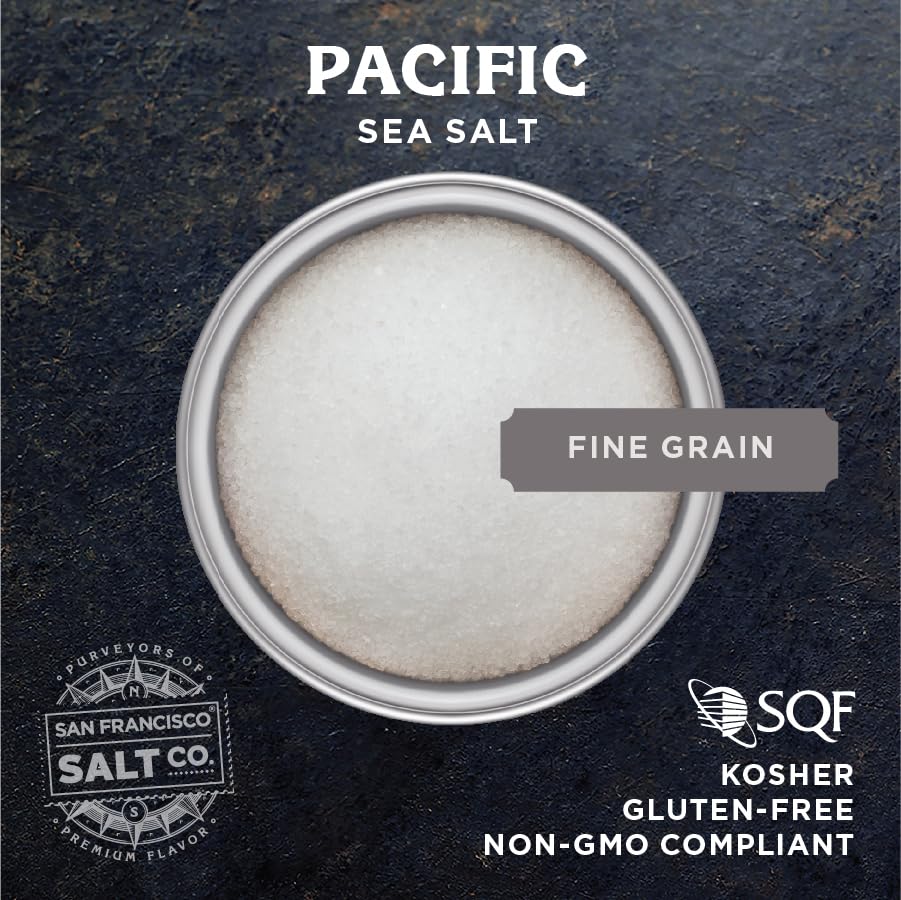 San Francisco Salt Company Pacific Ocean Gourmet Sea Salt, Fine Grain, 5 lbs. Bulk