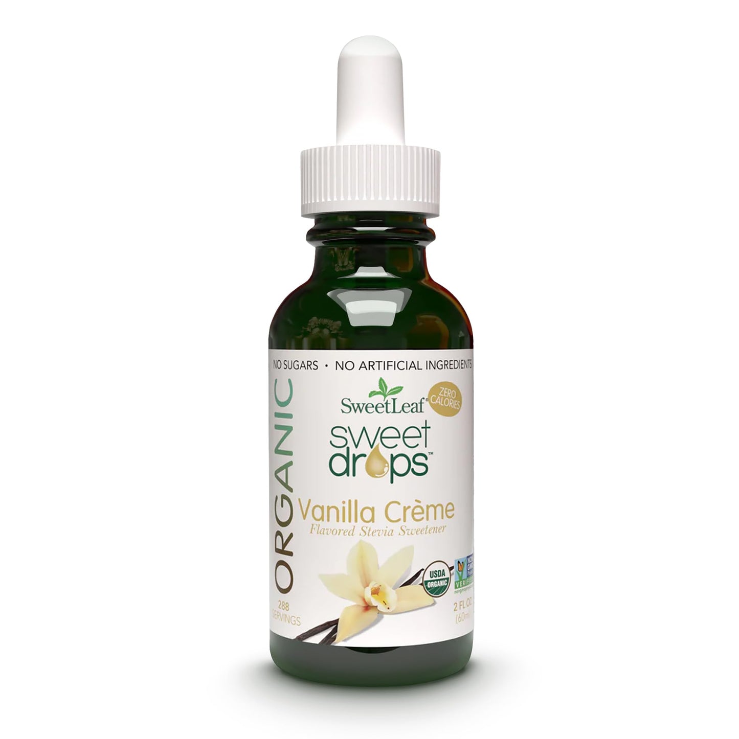 Sweetleaf Organic Sweet Drops - Flavored Stevia Liquid Sweetener, Stevia Extract, Zero Calorie, Keto Friendly, Non Gmo, Natural Flavor, Sugar Alternative - Vanilla Creme, 2 Fl Oz (Pack Of 1)