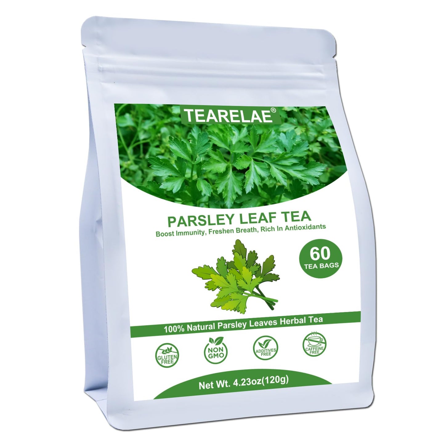 TEARELAE Parsley Tea Bags - 100% Pure Natural - Caffeine-Free - 60 Count - Non-GMO