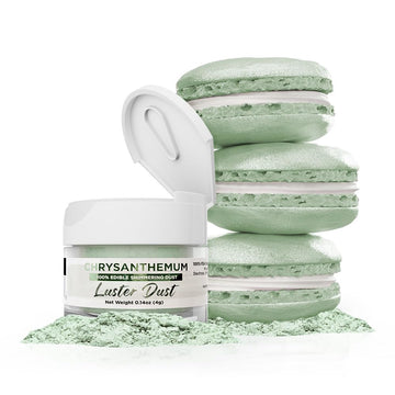 Luster Dust - Chrysanthemum Green (4g 1x Jar) | Edible Vegan Dust & Paint for Cake Decorating, Ice Cream, Desserts, Cocktails an