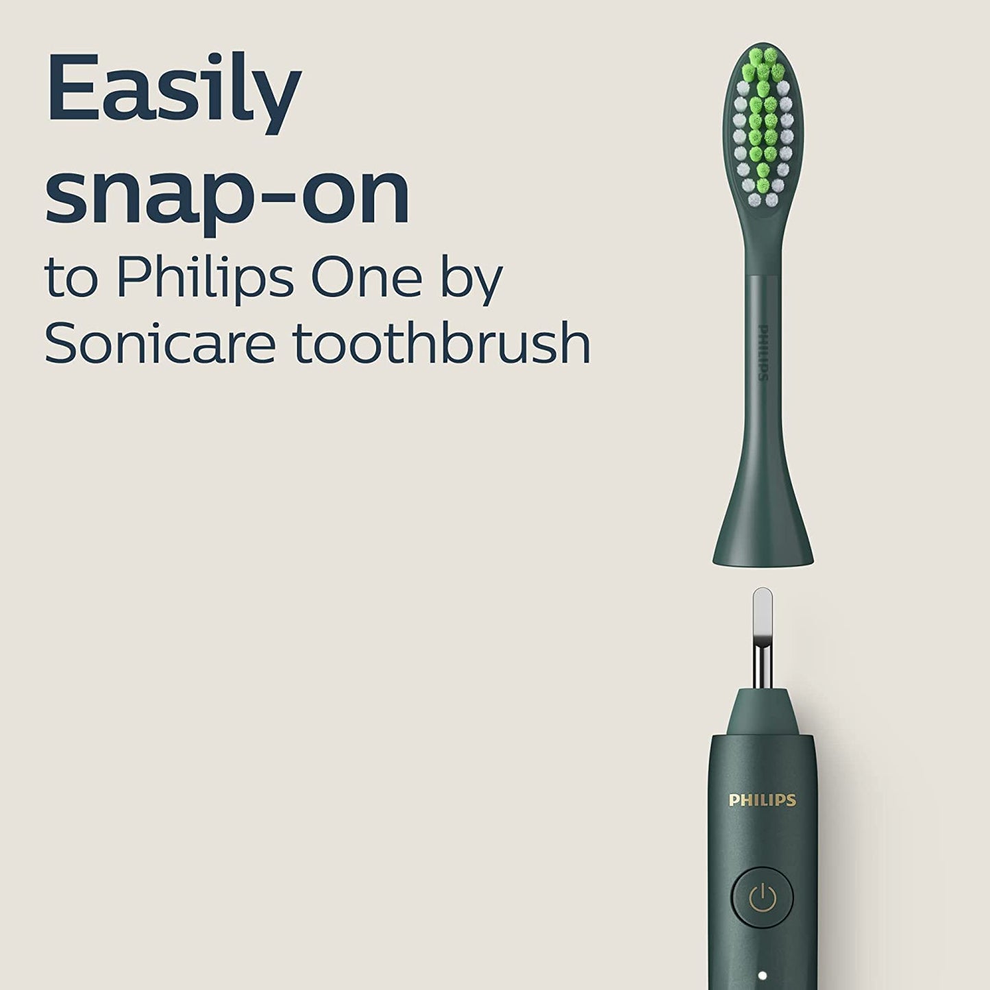 Philips One By Sonicare, 2 Brush Heads, Sage Green, Bh1022/08