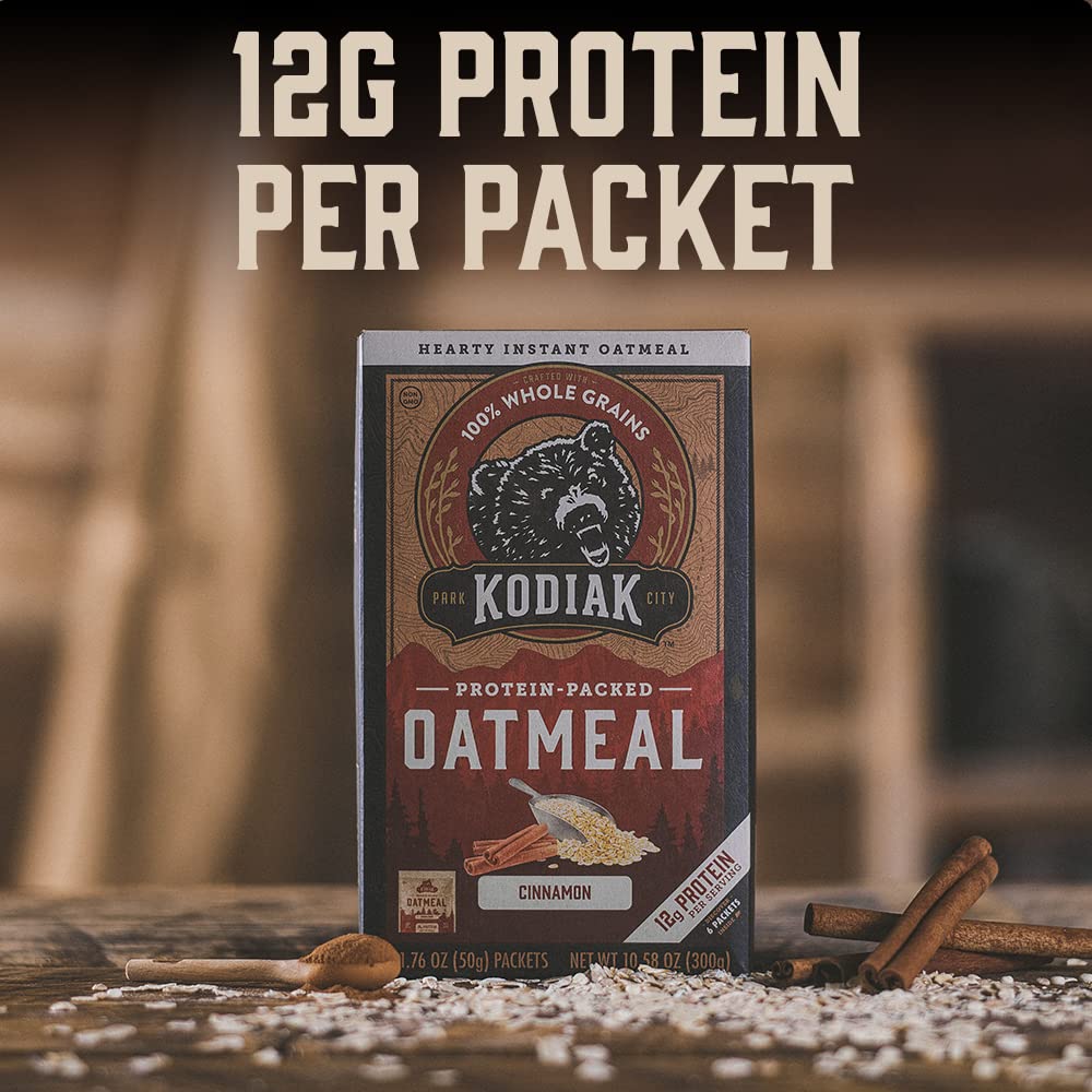 Kodiak Cakes Instant Protein Oatmeal Packets, Maple & Brown Sugar, 6 Packets - 1.76 Ounce (Pack of 6)
