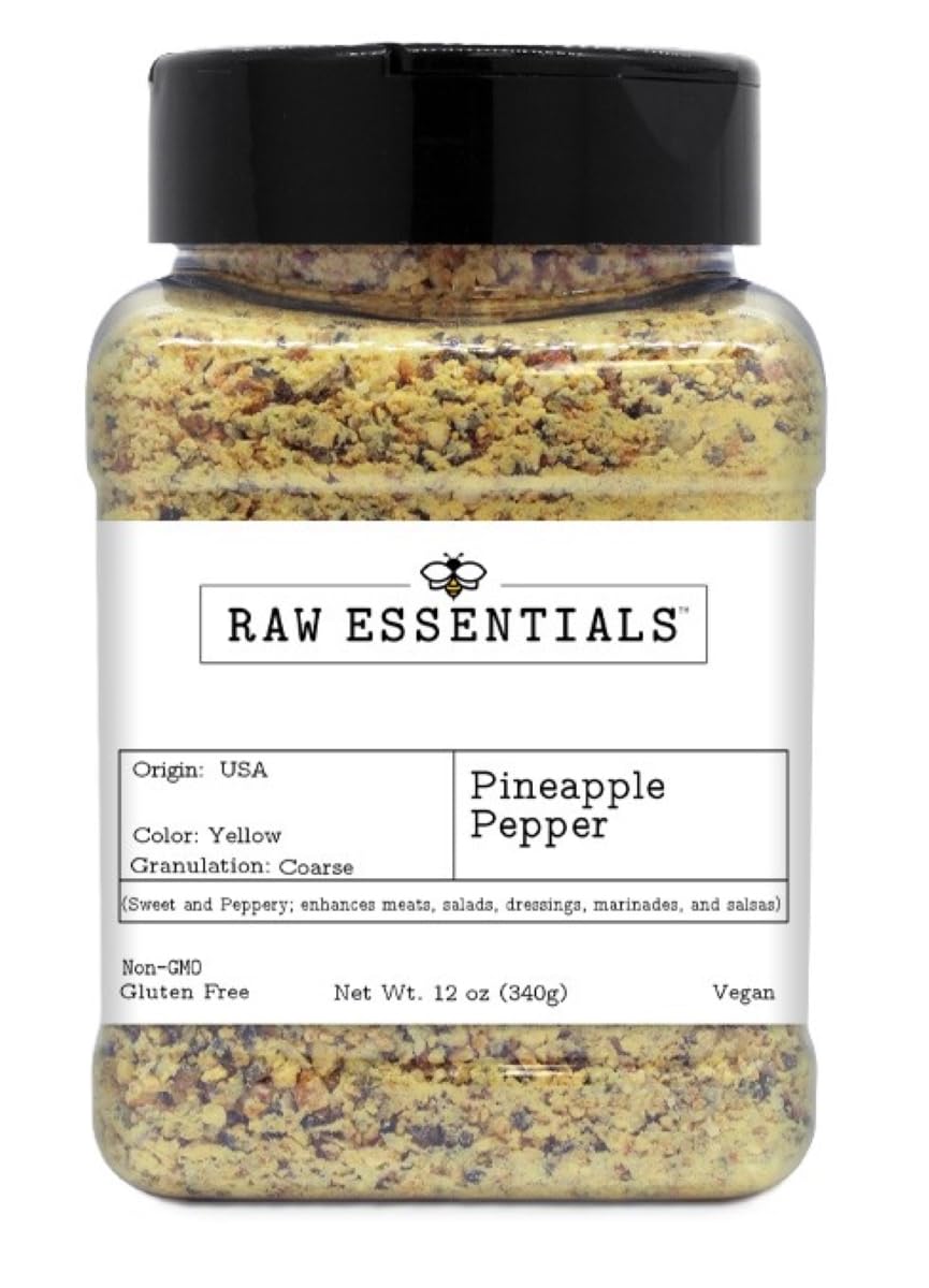 Raw Essentials Pineapple Pepper - Fruity Rub and Seasoning - Ideal for grilling, marinating meats, seasoning vegetables, or addi