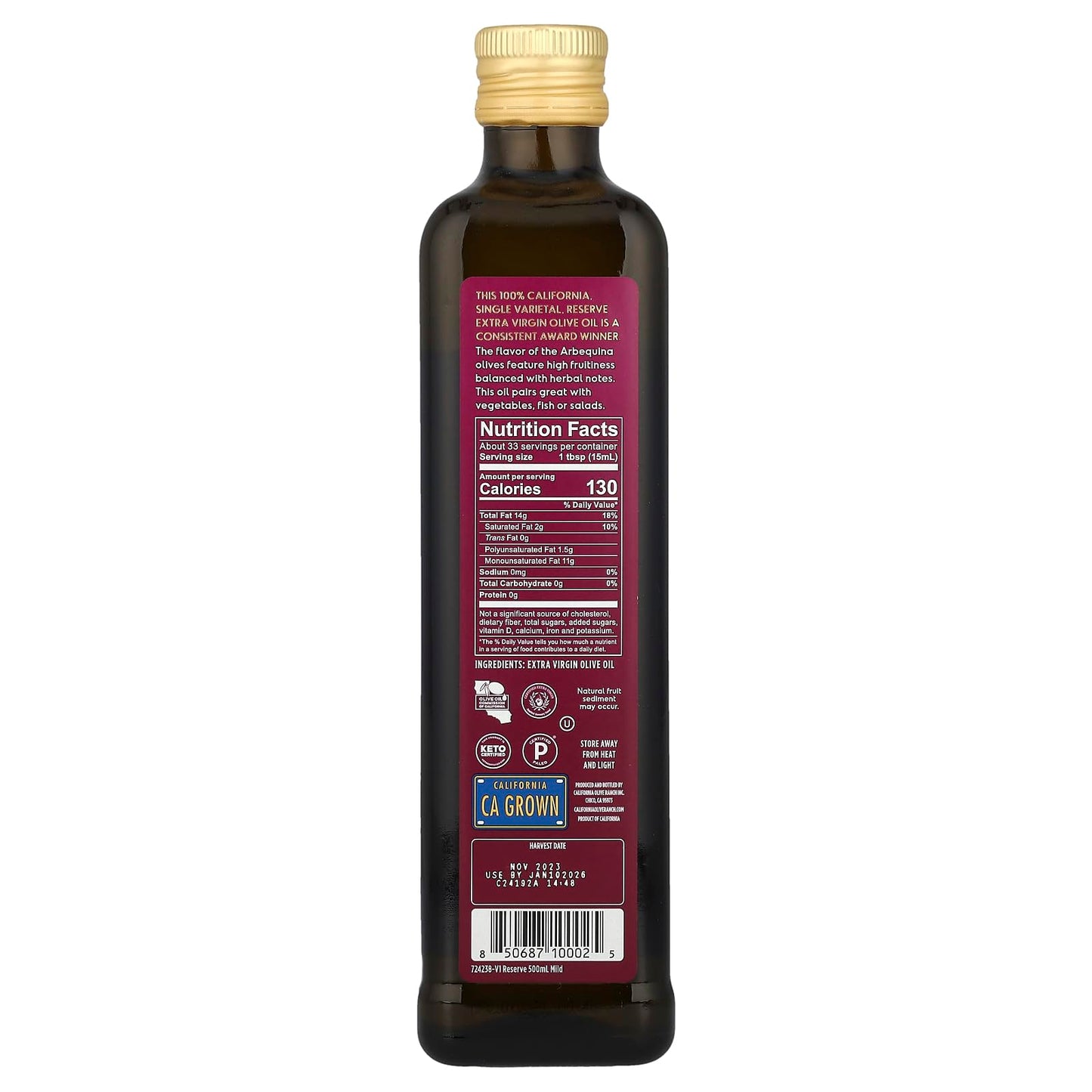 California Olive Ranch, California Reserve Collection, Olive Oil (Arbequina, Pack Of 1)