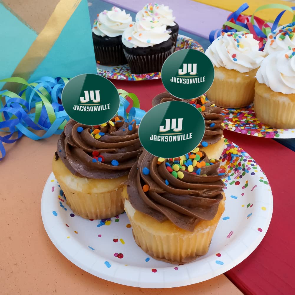 Jacksonville University Primary Logo Cupcake Picks Toppers Decoration Set Of 6