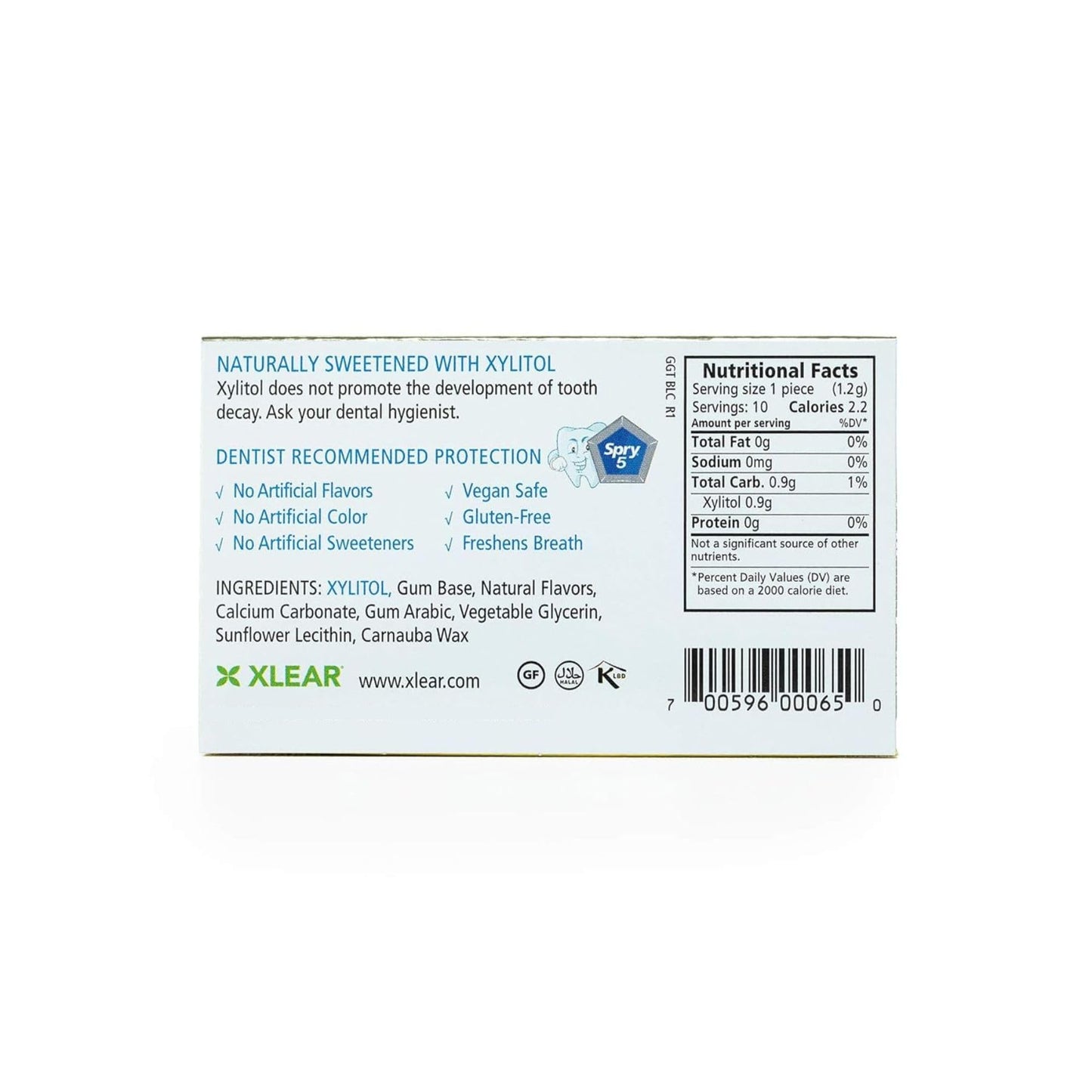 Spry Fresh Natural Xylitol Chewing Gum Dental Defense System Aspartame-Free Sugar Free Gum (Green Tea, 10 Count Blister Cards -