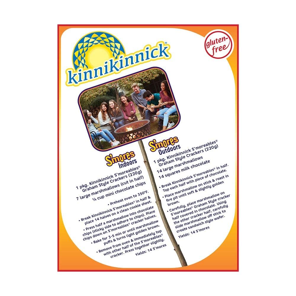 Kinnikinnick - S'Moreables Graham Style Crackers - Gluten Free, Allergy Friendly Vegan Graham Crackers - 8 Oz. Box