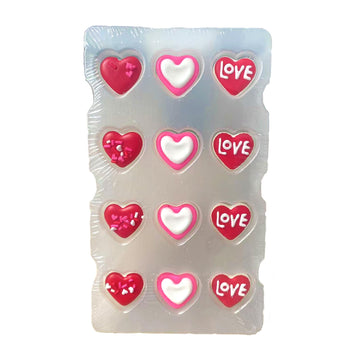 Sentovac 12 Pcs Valentine Icing Decoration Edible Candy Dessert Heart Sprinkles Diy For Cookie Cake Cupcake Topper Icing Frostin