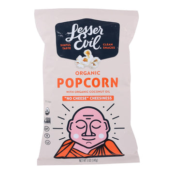 Lesser Evil Organic No Cheese Cheesiness Popcorn 5 Ounce -- 12 Per Case.