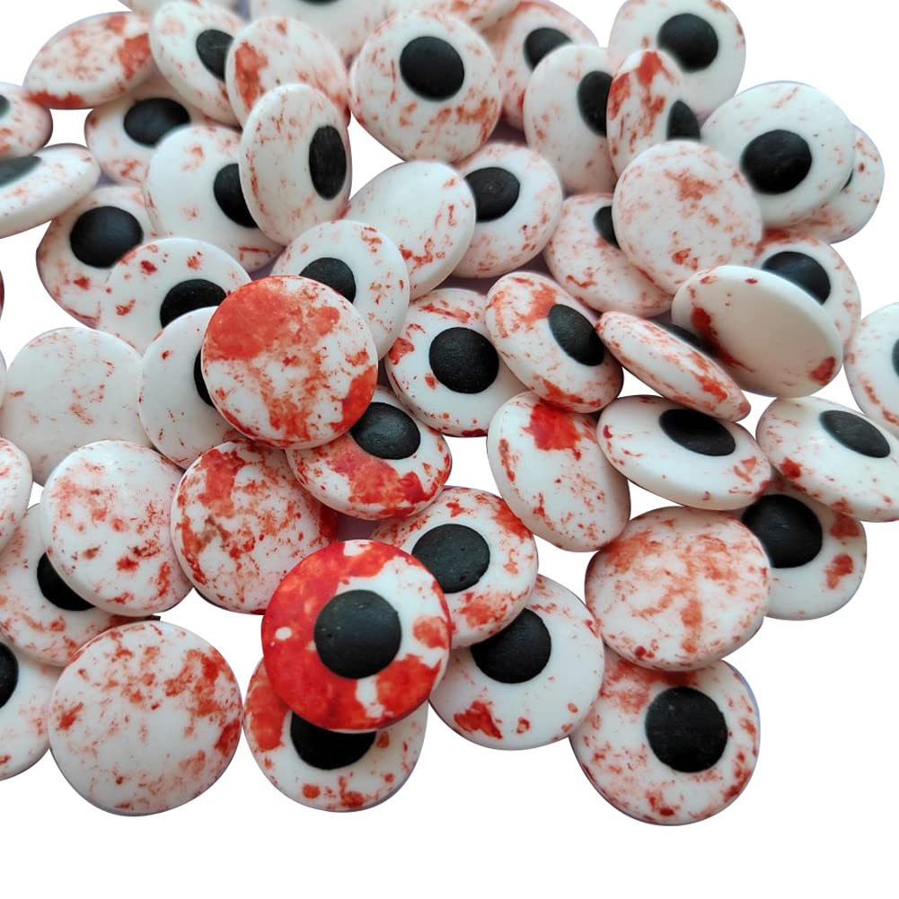 2 Bottles Candy Eyeballs Bloody Red Eyes Cake Cupcake Toppers Cookie Decorations,Two Size Mixed, Edible Dessert Sprinkles for Ha