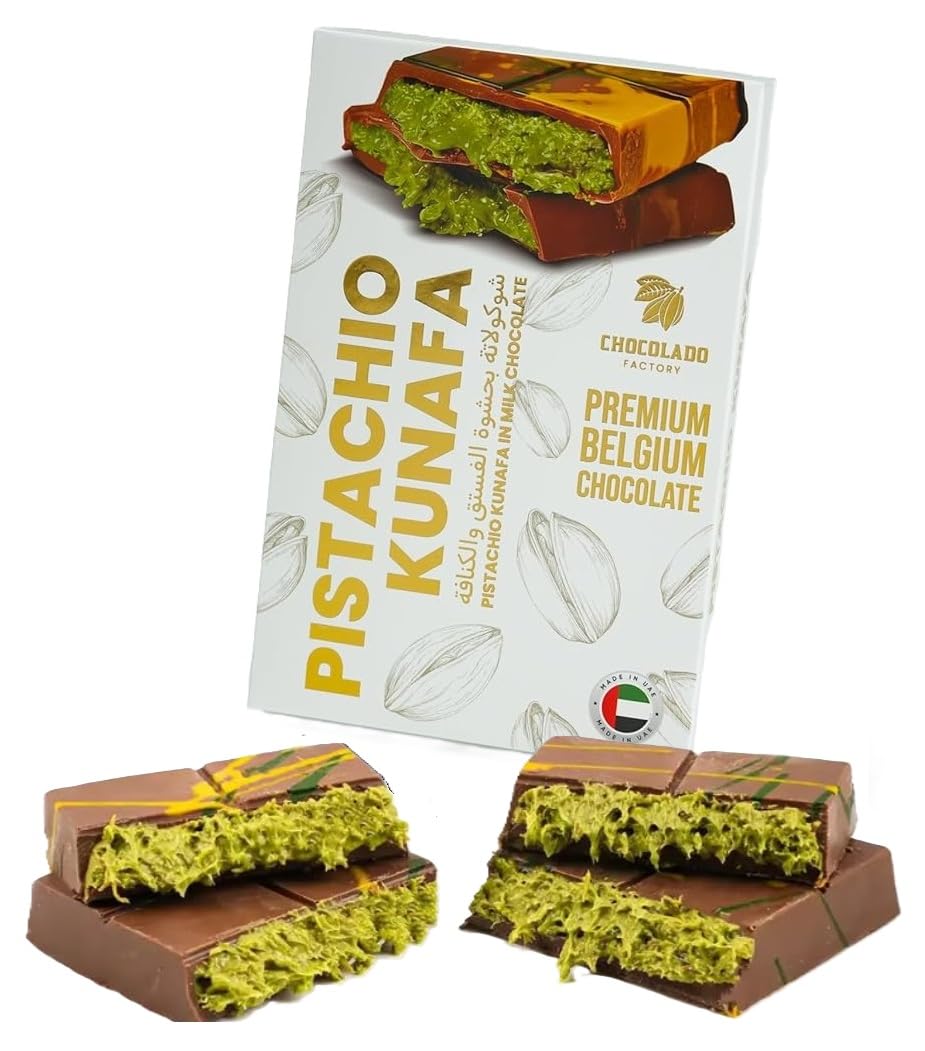 Chocolado Dubai Chocolate Kunafa Pistachio (The Oriflavor Blendal)  6.53Oz - 185 Grams - Imported From Dubai Uae  Ideal Gift For All Occasions  100% Oriflavor Blendal Taste!