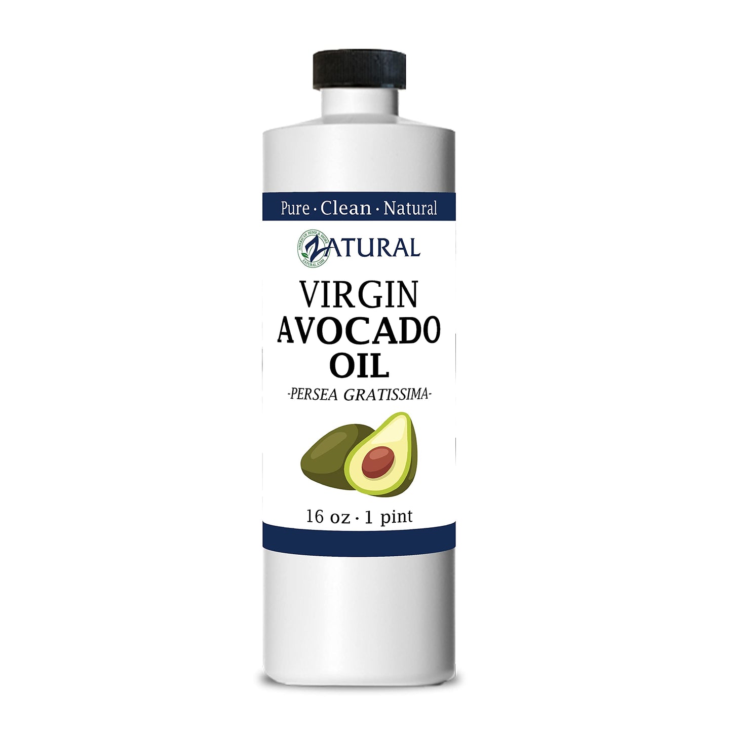 Zatural Organically Grown Avocado Oil 100% Pure Cold Pressed Natural Oil For High Temp Cooking (16Oz)