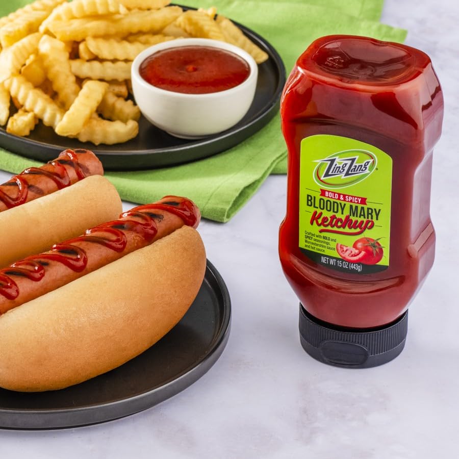 Zing Zang Bloody Mary Ketchup, Spicy Tomato Ketchup, 15 Oz Bottle, Medium Size