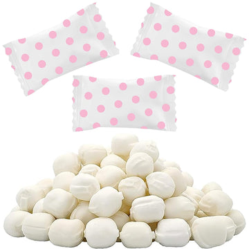 Fruidles Big Dots Buttermints, Mint Candies, After Dinner Mints, Butter Mint Candy, Fat-Free, Kosher Certified, Individually Wrapped (Pastel Pink, 55 Pieces)