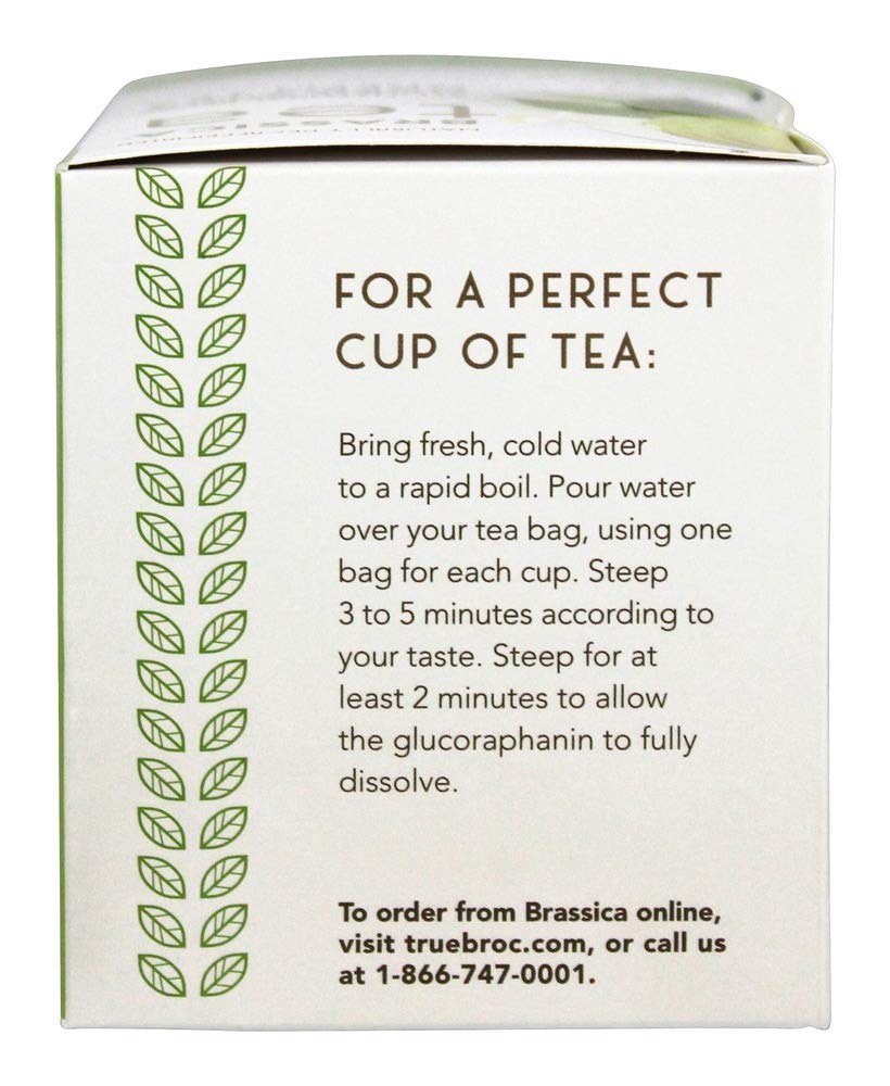Brassica Tea Decaf Sencha Green Tea with TrueBroc, 16 Tea Bags, 16 Count