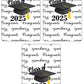 60 Graduation Cap Party Class Of 2025 Miniatures Candy Bar Wrapper, (Set Of 60) Mini Candy Chocolate Bar Stickers, Labels, Candy