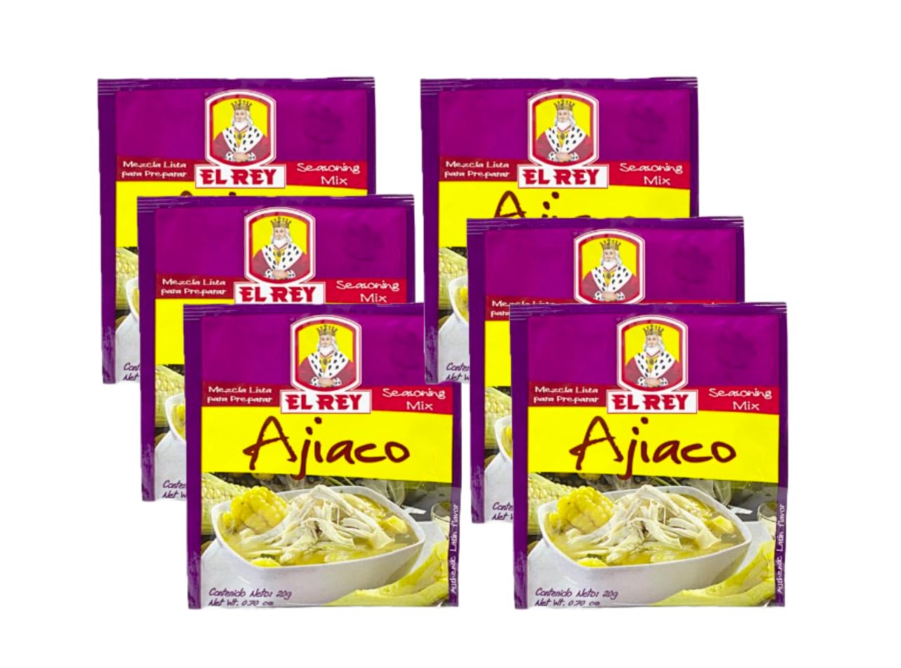 EL REY Ajiaco 20 gr. | Seasoning Mix 0.70 oz. - 6 Pack.