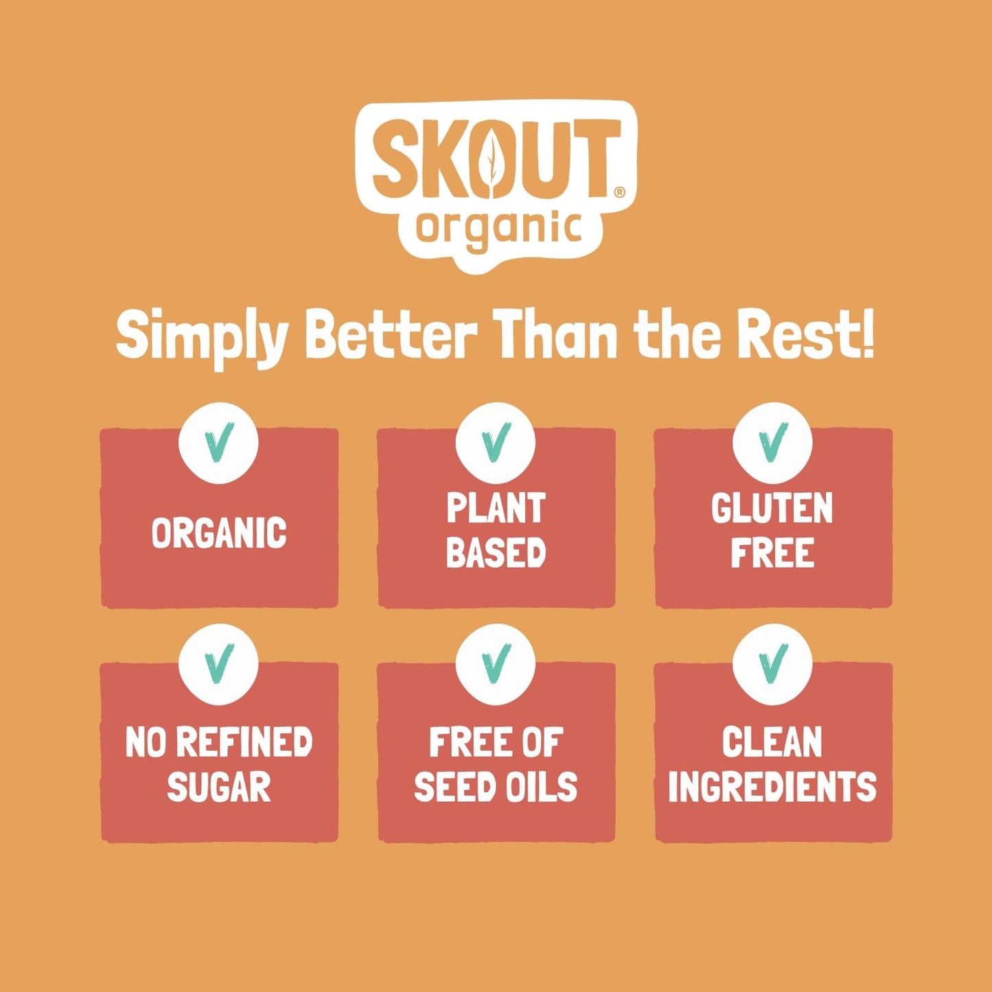 Skout Organic Peanut Butter & Jelly Bars - Vegan, Gluten-Free, 18 Count