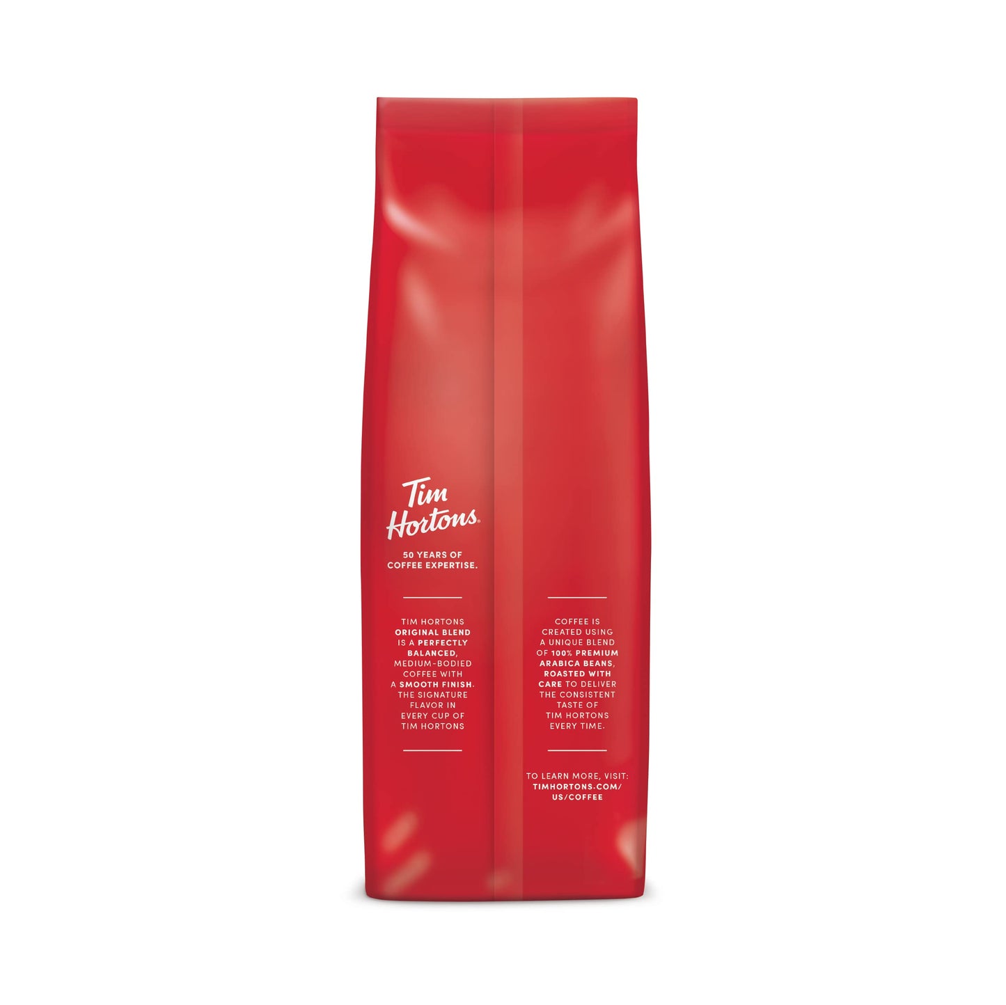 Tim Hortons Original Blend Ground Coffee, Medium Roast, 24 Ounce Bag, 100% Arabica Beans, Red, Model Wnaldc