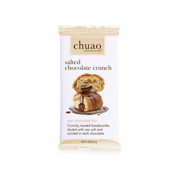 Chuao Chocolatier Salted Chocolate Crunch Dark Chocolate Mini Gourmet Chocolate Bar, 24-Ct. (0.39 Oz. Each)