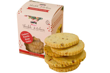Shubh Kitchen Cranberry Pistachio Orange Cookies. Authentic unique flavors, 100% Eggfree and Vegetarian, No Artificial Flavors o