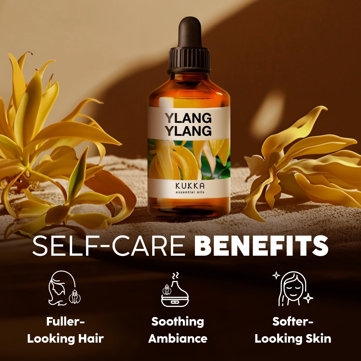 Kukka Ylang-Ylang Essential Oil For Diffuser & Skin - 100% Natural Therapeutic Grade Ylang Ylang Essential Oil - Ylang Ylang Oil