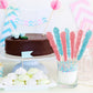 Espeez Extra Large Rock Candy Sticks, 18 Count - Light Blue Cotton Candy, Individually Wrapped for Parties and Showers