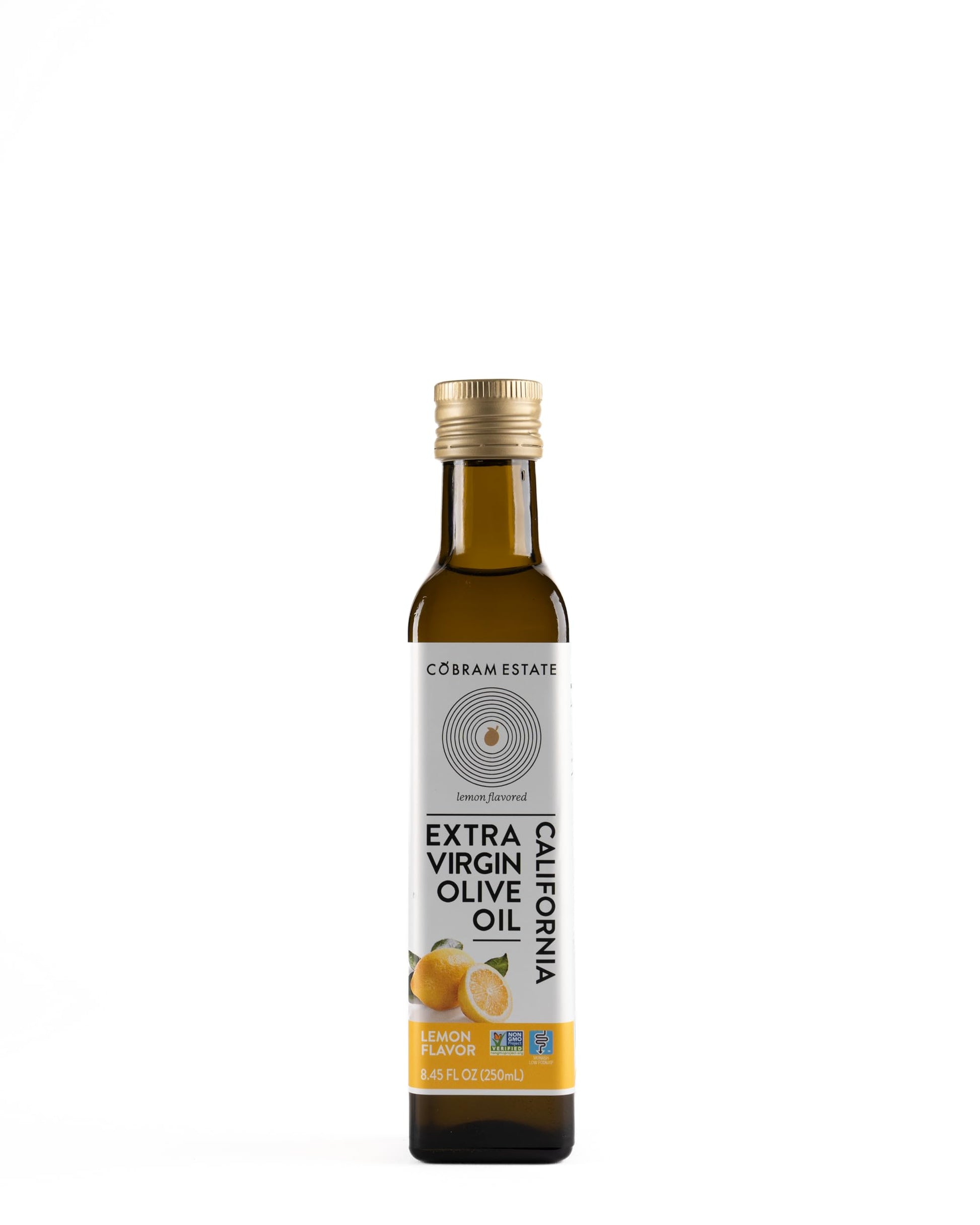 Cobram Estate Extra Virgin Olive Oil - Lemon Flavor, Low-Fodmap, 250ml, Non-GMO, First Cold Pressed, Clear/Neutral