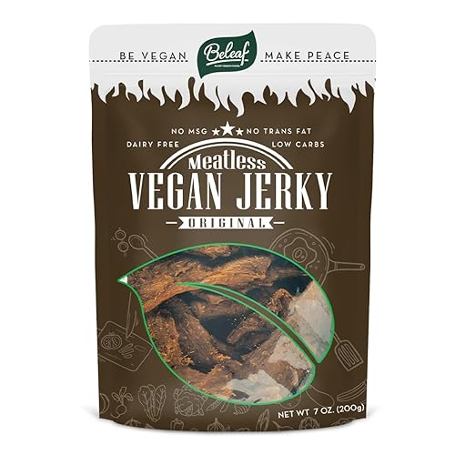 Beleaf Original Vegan Jerky | Smoky Meat-Like Plant-Based Jerky | Delicious Meat Substitute | Low Carb, Non-Gmo, Dairy Free, Pla