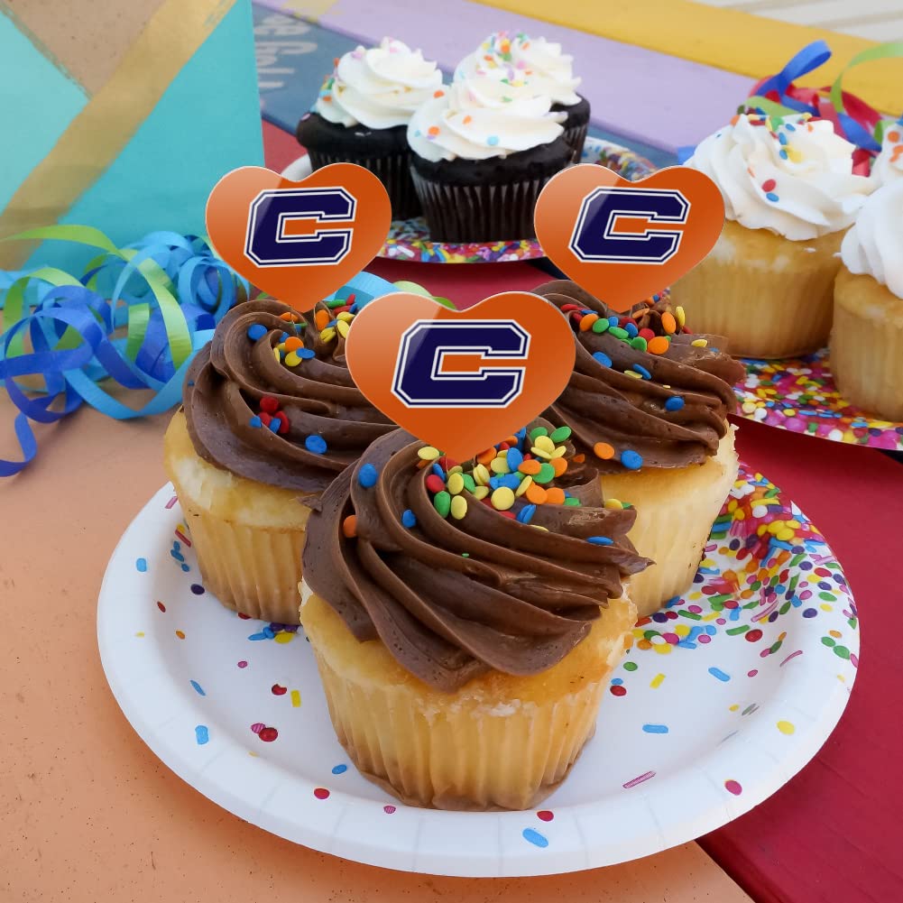GRAPHICS & MORE Cupcake Picks Set of 6 - Acrylic Heart Toppers - Carroll University