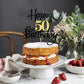 Kaoenla Black Gold Glitter Happy 50Th Birthday Cake Topper - Hello 50/Cheers50,Happy Fifty Birthday Anniversary,50 Years Old Bir