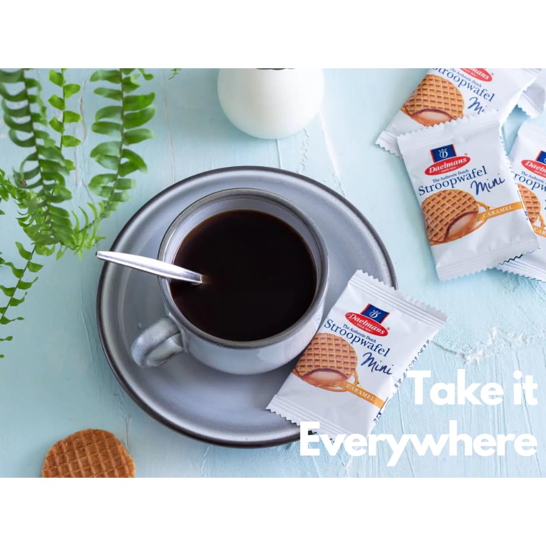 Stroopwafel Caramel Mini 30 Count. The Original Dutch Waffle Cookies. Individually Wrapped For Freshness, Made In Holland (0.28