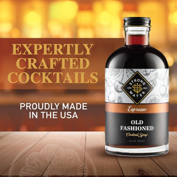 Strongwater Espresso Old Fashioned Cocktail Mixer - Handcrafted Syrup with Coffee, Cinnamon & Cherry - 8 Fl Oz - Model 1011