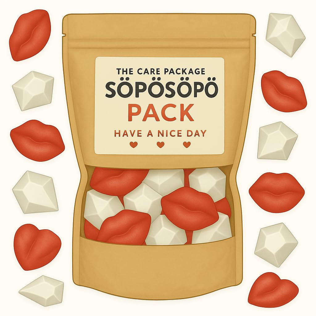 SÖPÖSÖPÖ Scandinavian Treat Pack - Remix Kisses Gummies, Raspberry & Peach, 150g Vegan Candy