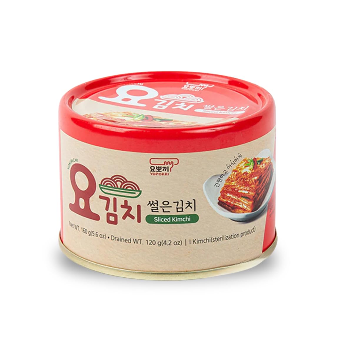 Yopokki Korean Canned Regular Kimchi, Napa Cabbage, Original Taste, 1EA (5.64 oz)