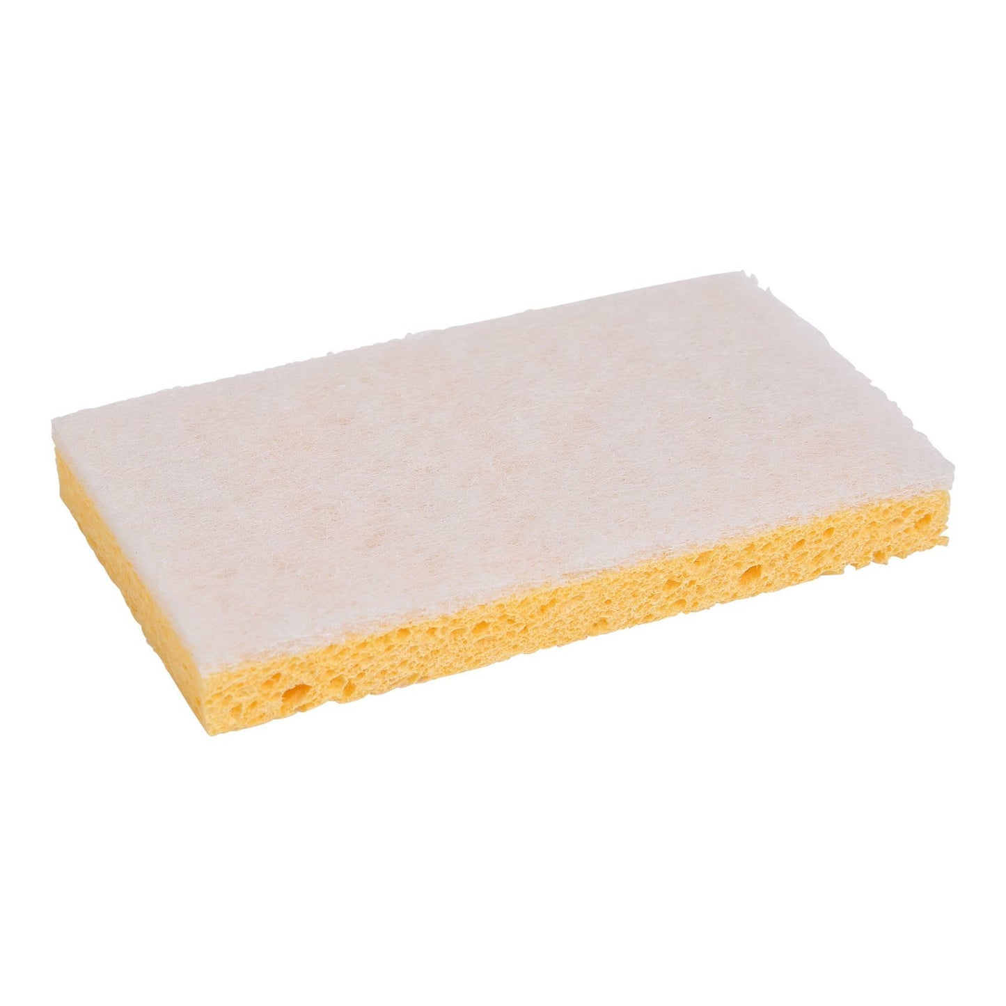 Boardwalk Scrubbing Sponge, Light Duty, 3.6 X 6.1, 0.7'' Thick, Yellow/White, Individually Wrapped, 20/Carton