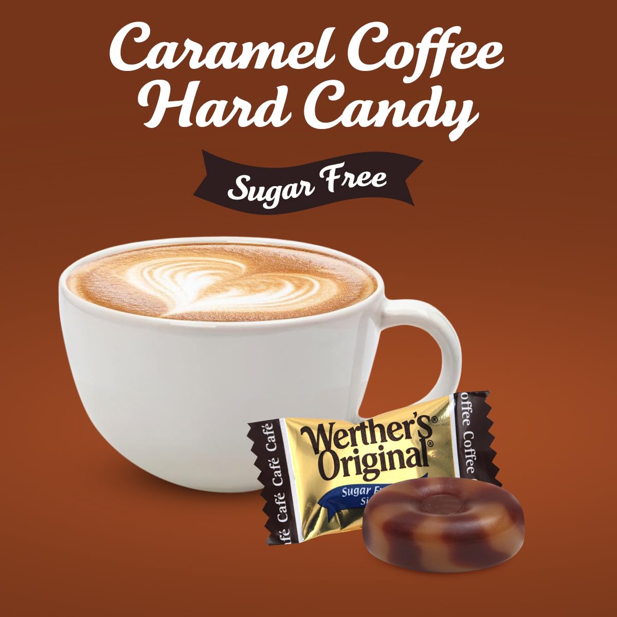 Werther'S Original Hard Sugar Free Coffee Caramel Candy, Individually Wrapped Healthy Sweet Coffee Caramel Bites For Guilt-Free