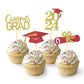 24Pcs Graduation Cupcake Toppers, Graduation Decorations Class Of 2024 Cupcake Toppers- Graduation Cupcake Picks For Graduation