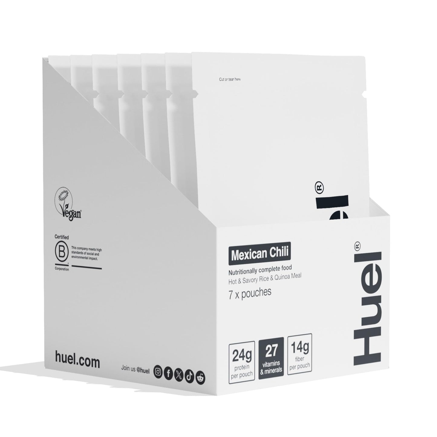 Huel Hot and Savory Meal Packs | Mexican Chili | Up to 25g Protein Plant Based Instant Meal | 27 Vitamins and Minerals | 100% Nu