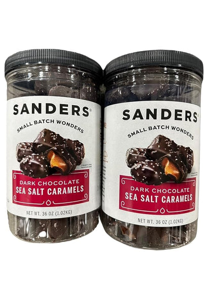 Generic Sanders Dark Chocolate Sea Salt Caramels 36oz Bag (Pack of 2) with Cool packs