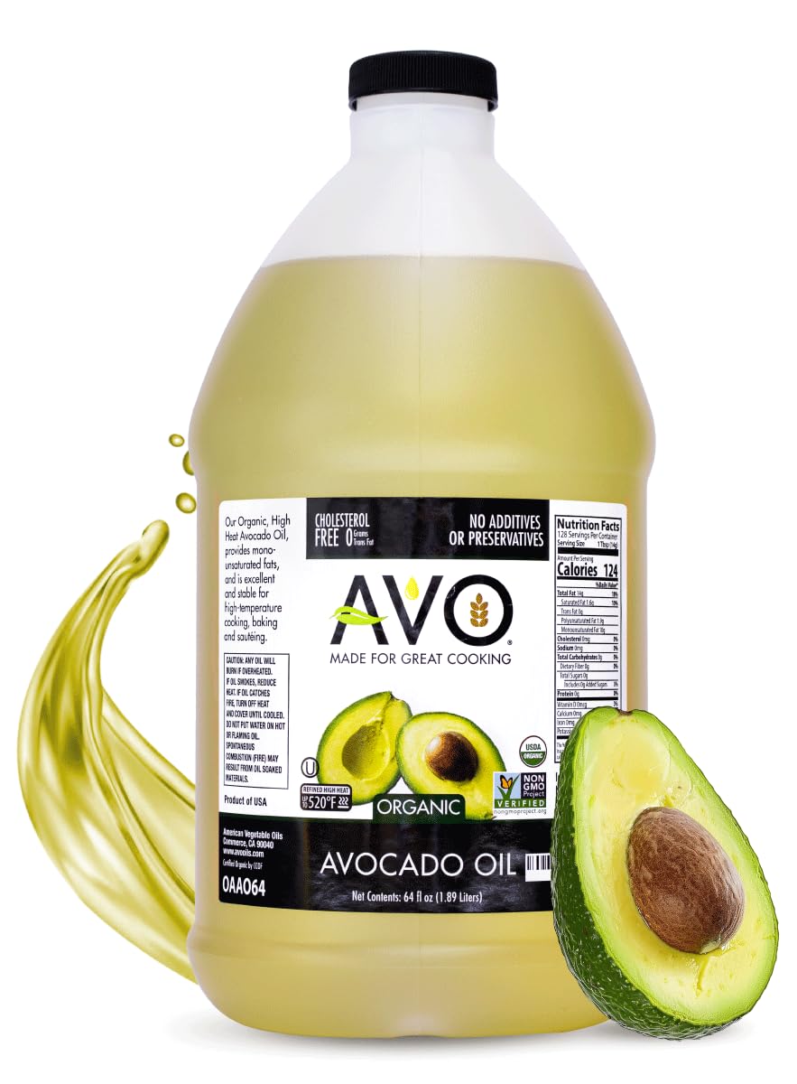 AVO ORGANIC AVOCADO Oil Frying, Baking, Non-stick Saut  ing, Salads, Vinaigrette, Marinades, Pan Coating, General Cooking 64 Fl-