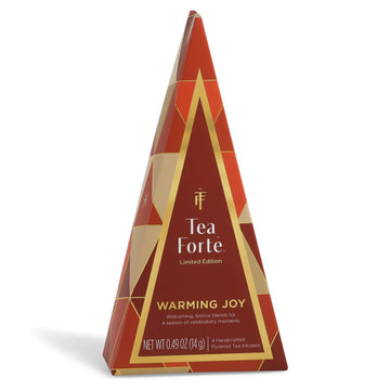 Tea Forte Warming Joy Holiday Petite Tea Tree, Stocking Stuffer Tea Sampler Gift Set, Assorted Winter Organic Tea Bags Variety,
