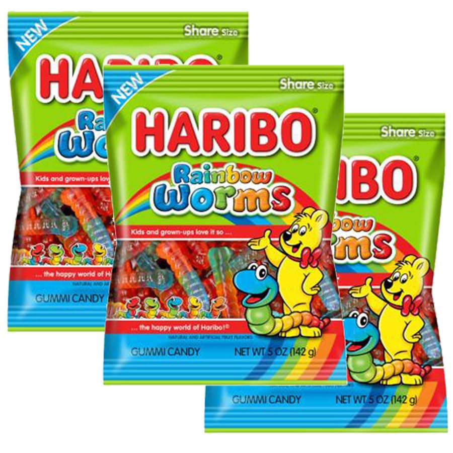 Rainbow Worms, 5Oz Gummy Bag (3 Pack)