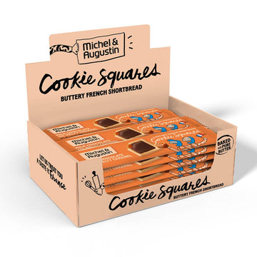 Michel et Augustin Cookies, Individually Wrapped Snacks Gift Box, Milk Chocolate & Caramel Shortbread Cookie Bars, 18-Pack, 4 Fr
